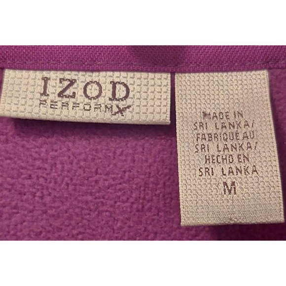 IZOD PERFORMX Purple Stretch Activewear Knit Zip Fleece Lined Jacket Size M - Picture 5 of 9